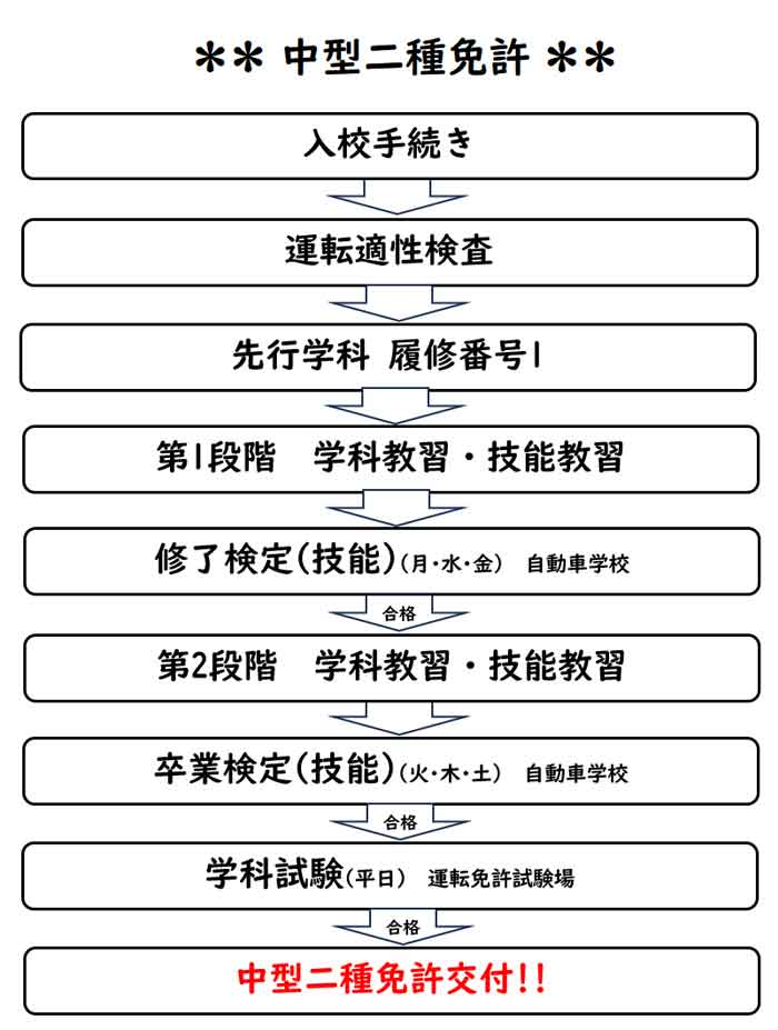 中型二種免許